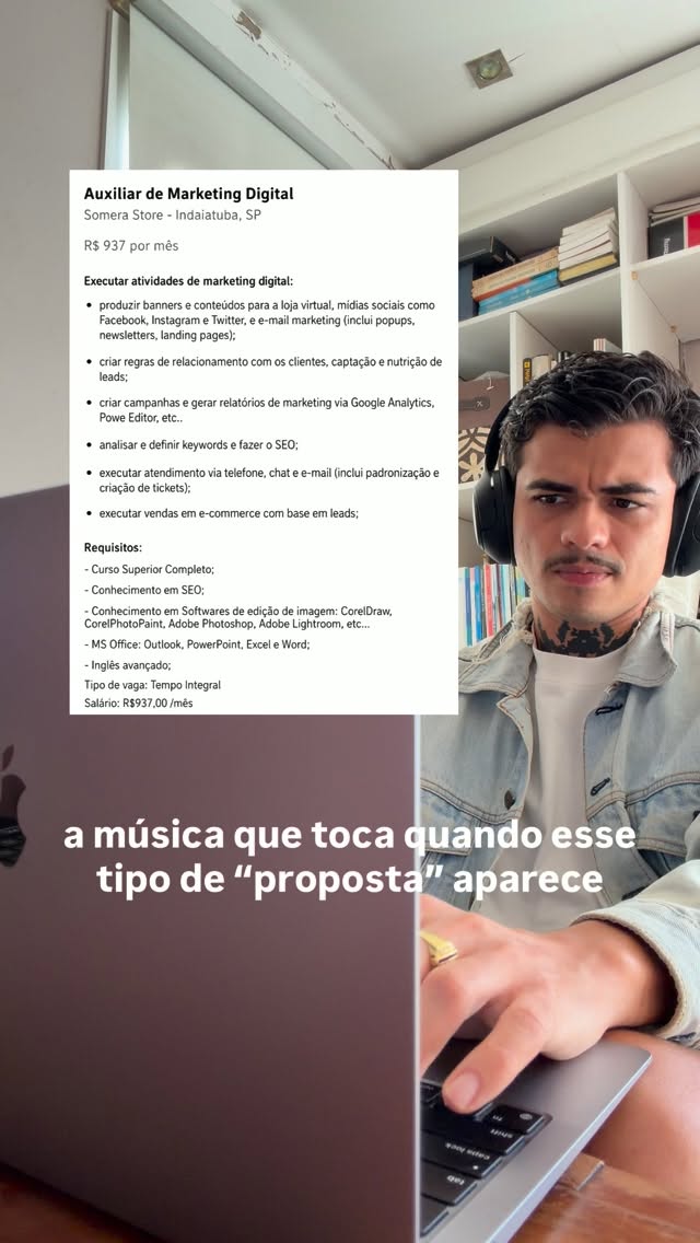 Video by Agência Koko | Conteúdo B2B on July 14, 2026. May be a Twitter screenshot of bureau and text that says 'Auxiliar de Marketing Digi